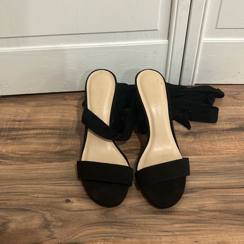 Black lace up heels